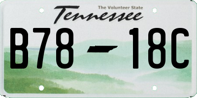 TN license plate B7818C