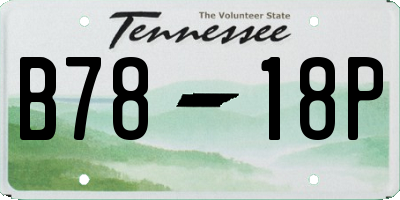TN license plate B7818P