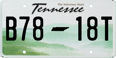 TN license plate B7818T