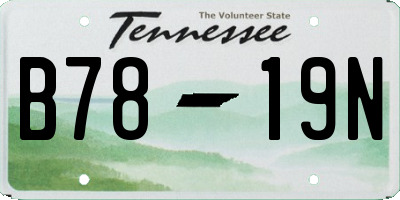 TN license plate B7819N