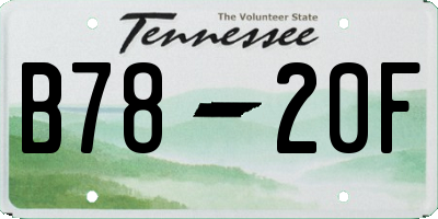 TN license plate B7820F