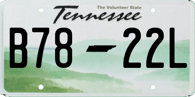 TN license plate B7822L