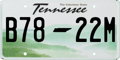 TN license plate B7822M