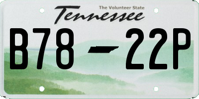 TN license plate B7822P