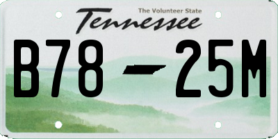 TN license plate B7825M