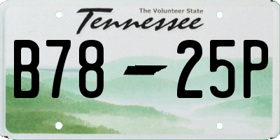 TN license plate B7825P