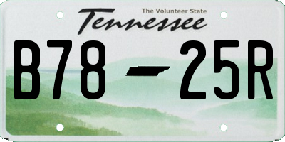 TN license plate B7825R