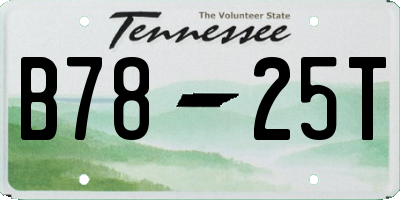 TN license plate B7825T