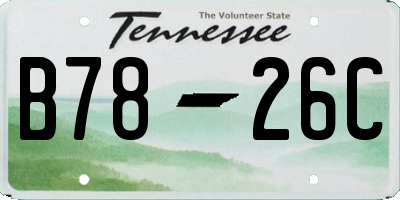 TN license plate B7826C