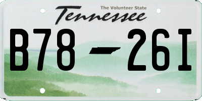 TN license plate B7826I