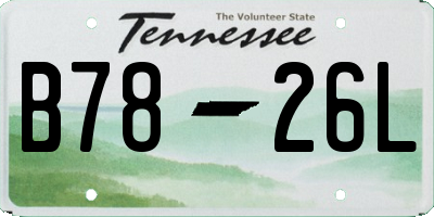 TN license plate B7826L