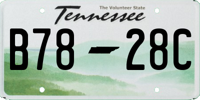 TN license plate B7828C