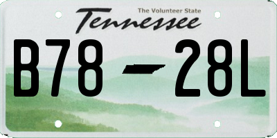 TN license plate B7828L