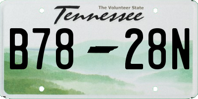 TN license plate B7828N