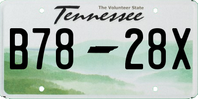 TN license plate B7828X