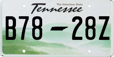 TN license plate B7828Z