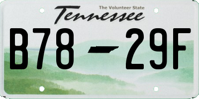 TN license plate B7829F