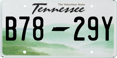 TN license plate B7829Y