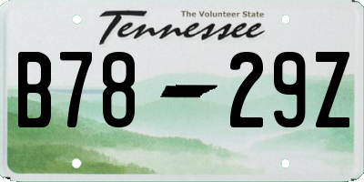TN license plate B7829Z