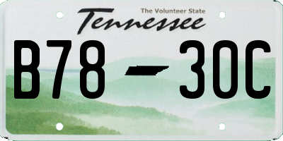 TN license plate B7830C