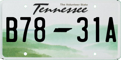 TN license plate B7831A