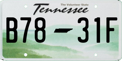 TN license plate B7831F