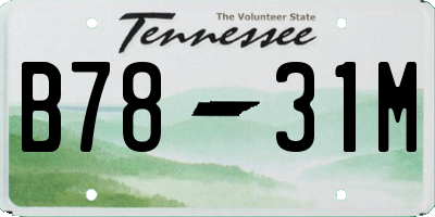TN license plate B7831M