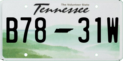 TN license plate B7831W