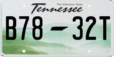 TN license plate B7832T