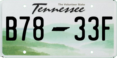 TN license plate B7833F