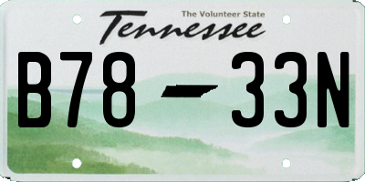 TN license plate B7833N