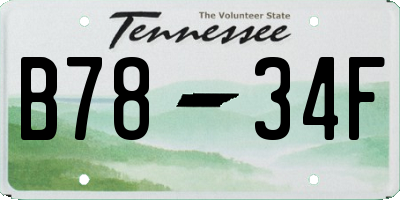 TN license plate B7834F