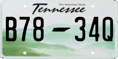TN license plate B7834Q