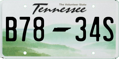 TN license plate B7834S