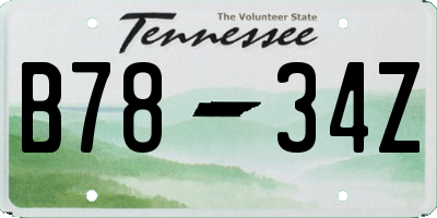 TN license plate B7834Z