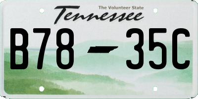 TN license plate B7835C