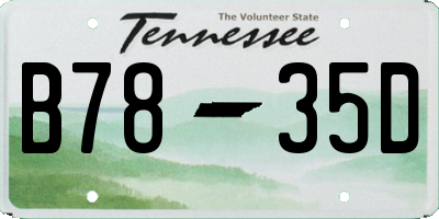 TN license plate B7835D
