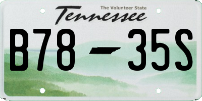 TN license plate B7835S