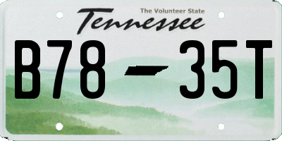 TN license plate B7835T