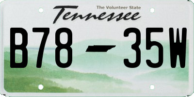 TN license plate B7835W
