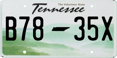TN license plate B7835X