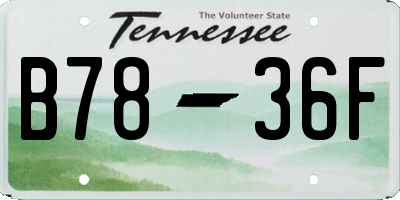 TN license plate B7836F