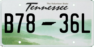 TN license plate B7836L
