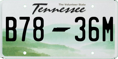 TN license plate B7836M