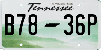 TN license plate B7836P