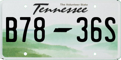 TN license plate B7836S