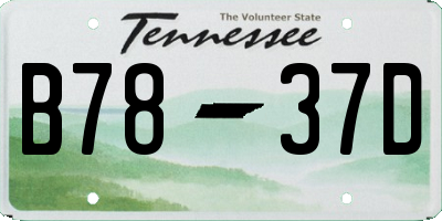 TN license plate B7837D