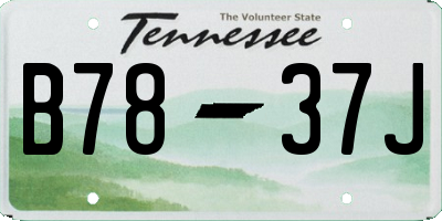 TN license plate B7837J