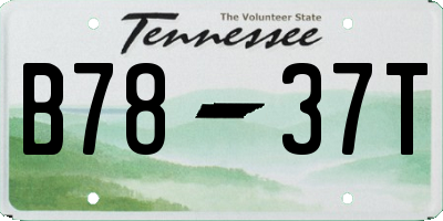 TN license plate B7837T
