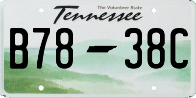 TN license plate B7838C